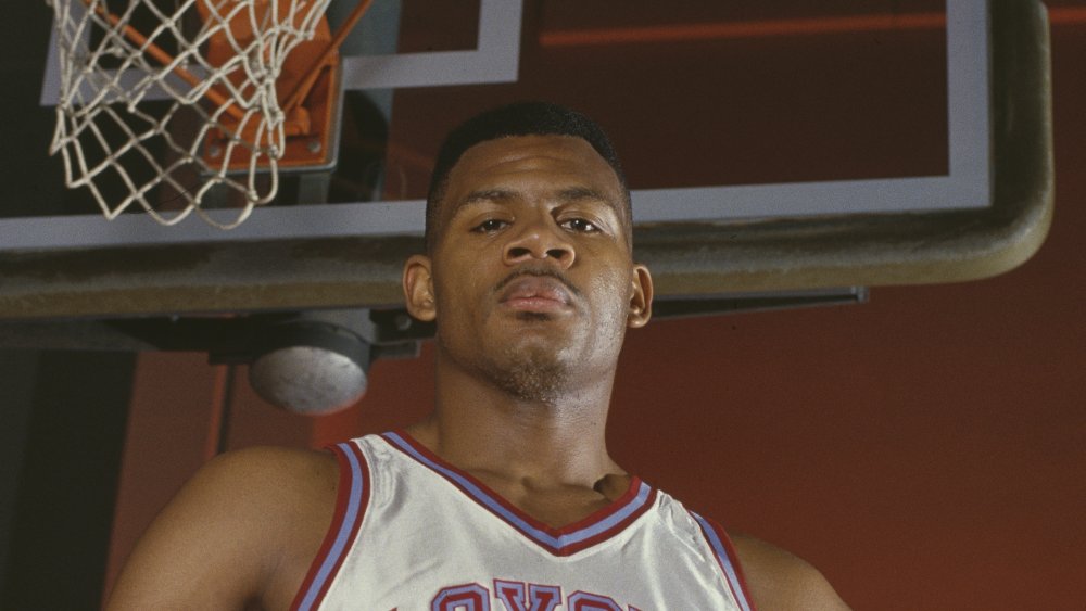 A profile shot of basketball player Hank Gathers