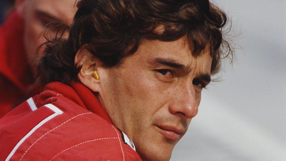 Ayrton Senna in a racing suit