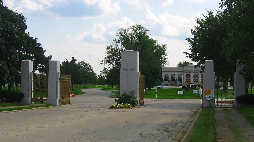 The Resurrection Cemetery in Justice, made famous by the story of Resurrection Mary.