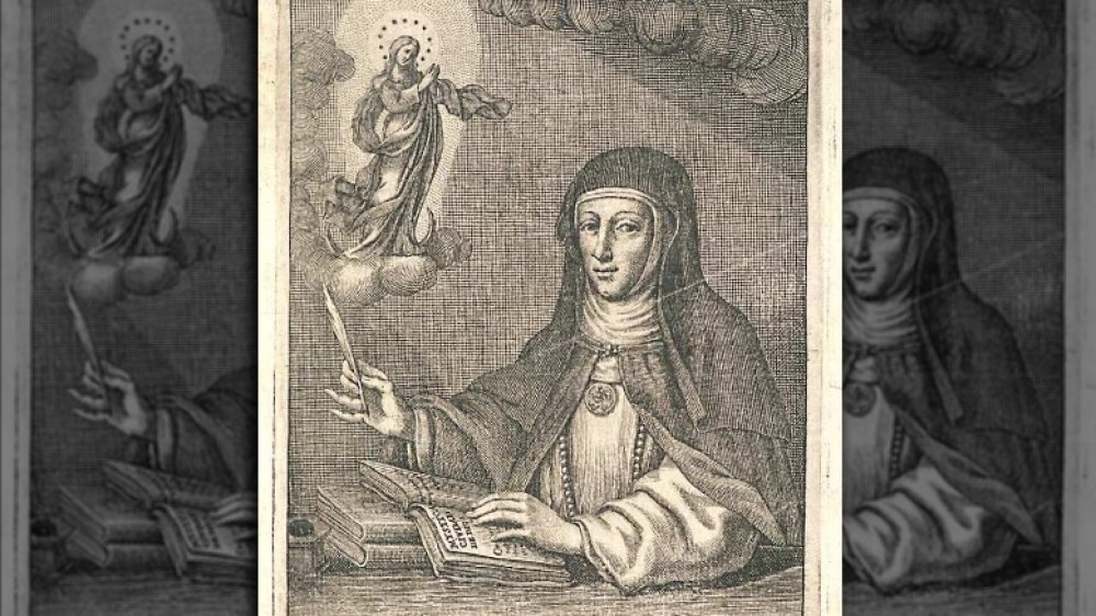 Engraving of María de Jesus de Ágreda