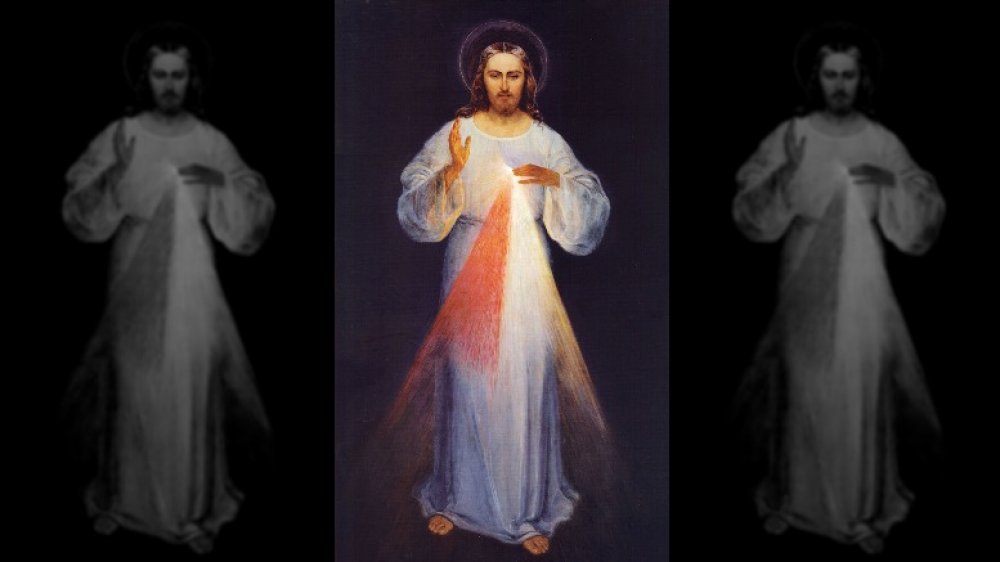 Image of Divine Mercy representing the vision of Sister Faustina