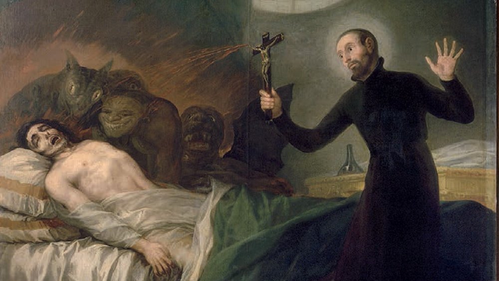 Francisco Goya's 1788 painting St. Francis Borgia Helping a Dying Impenitent depicting an exorcism