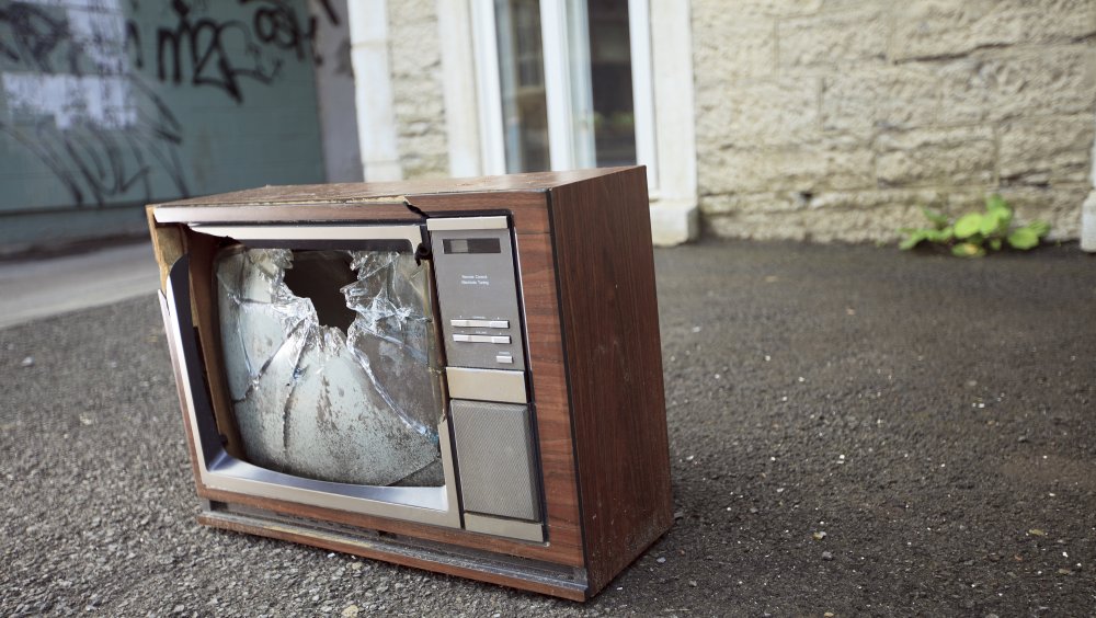 Broken old-fashioned TV