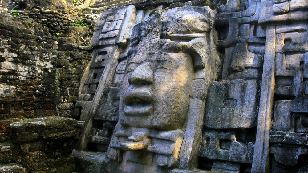 The Mayan Mask Temple in Lamanai, Belize