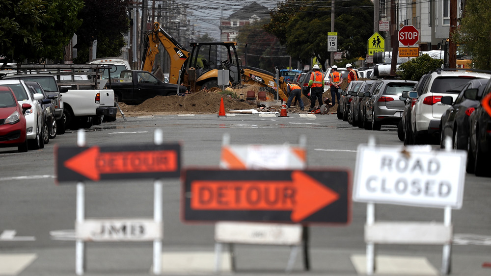 A San Francisco street closed for construction