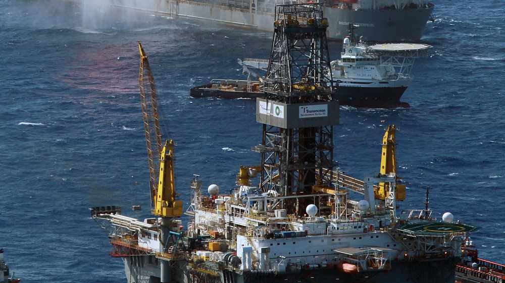 Transocean Development Driller III and the Discoverer Enterprise drilling rig continue the effort to recover oil and cap the Deepwater Horizon spill 