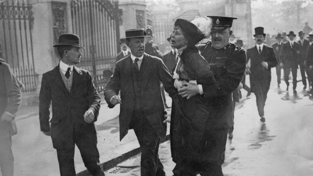 Emmeline Pankhurst being arrested in 1914