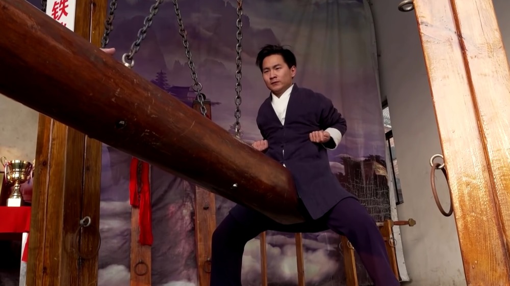 Iron crotch kung fu practitioner