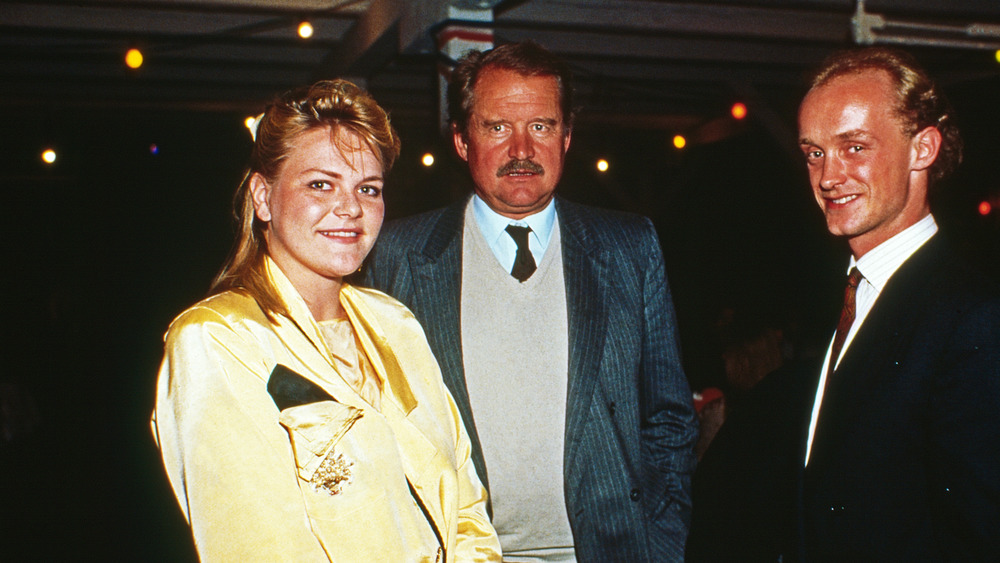 Gottfried von Bismarck (right) with his father Prince Ferdinand von Bismarck, 1991