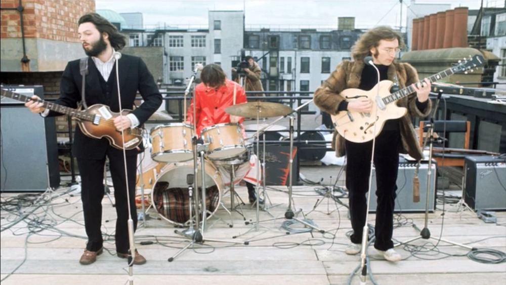 Beatles performing on Apple Corps roof