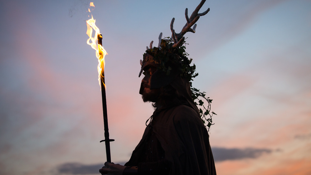 man in costume for samhain