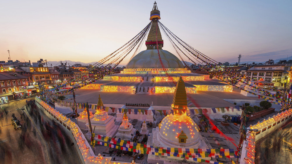 stupa decorated for new years