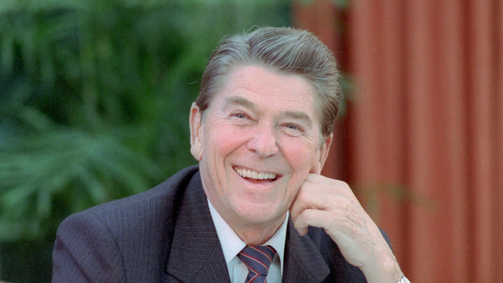 President Ronald Reagan smiling