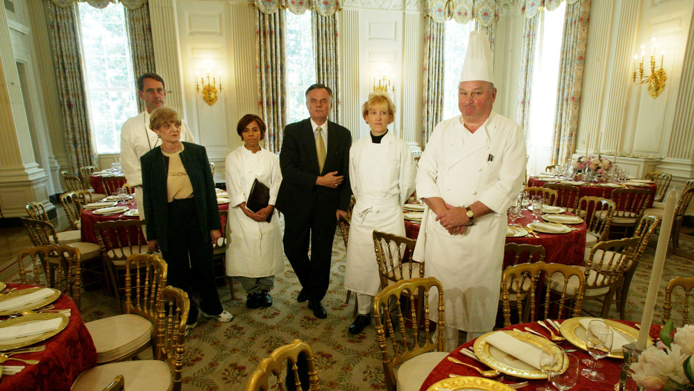 White House food and hospitality staff standing