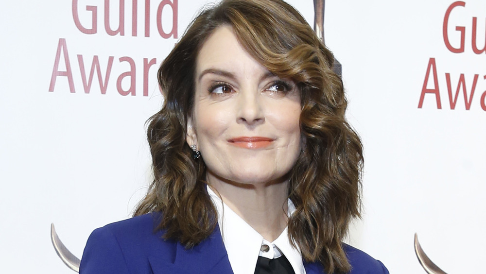 Tina Fey blue suit