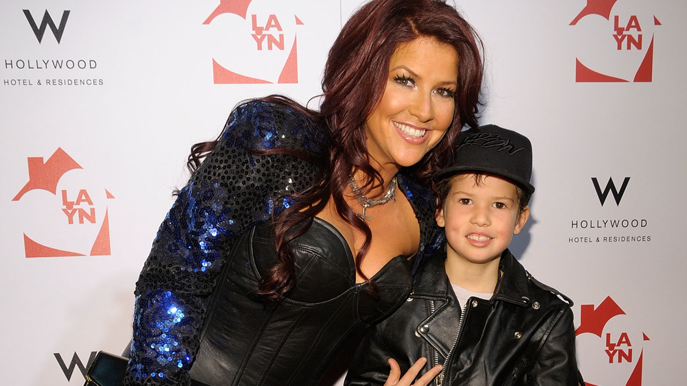 London Hudson with his mother