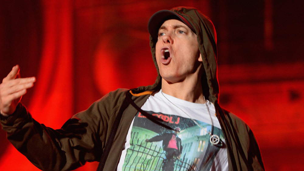 Eminem with mouth open