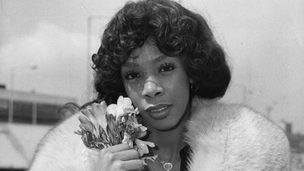 Donna Summer with flowers