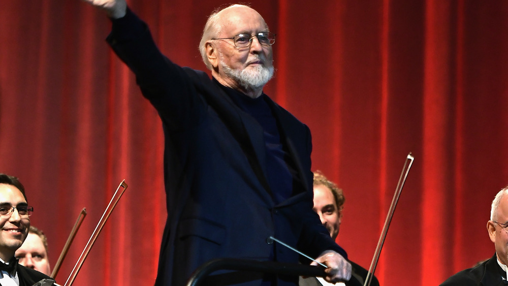 John Williams in front of orchestra