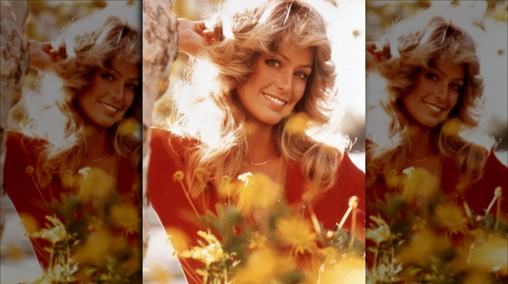 farrah fawcett wearing red