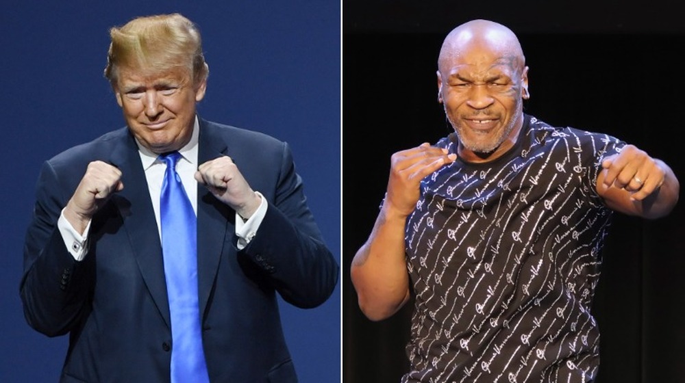 Donald Trump and Mike Tyson with fists up