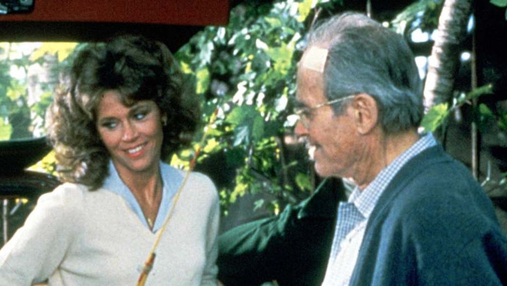 Jane Fonda as Chelsea Thayer Wayne and Henry Fonda as Norman Thayer Jr. in On Golden Pond