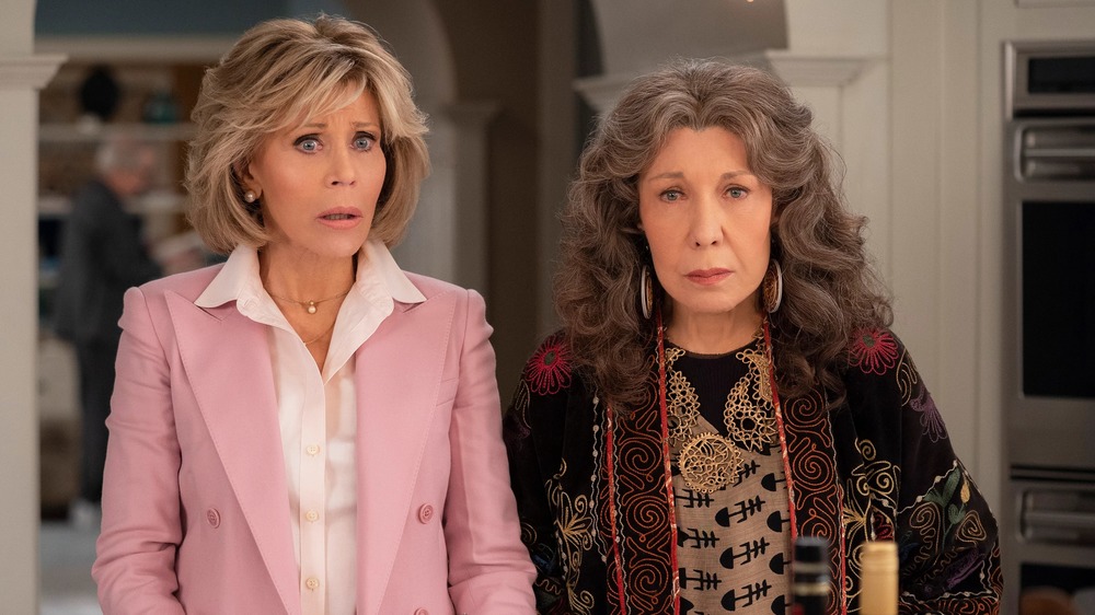 Jane Fonda as Grace and Lily Tomlin as Frankie in Grace and Frankie