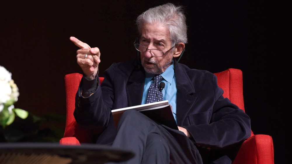 Cropped photo by Jay Goodwin of Tom Hayden speaking at the LBJ Presidential Library in 2016