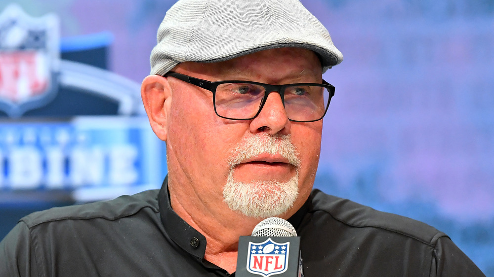 Bruce Arians at microphone