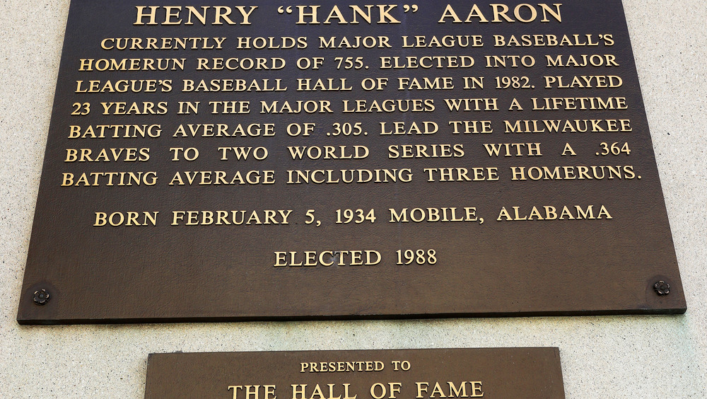 Hank Aaron plaque