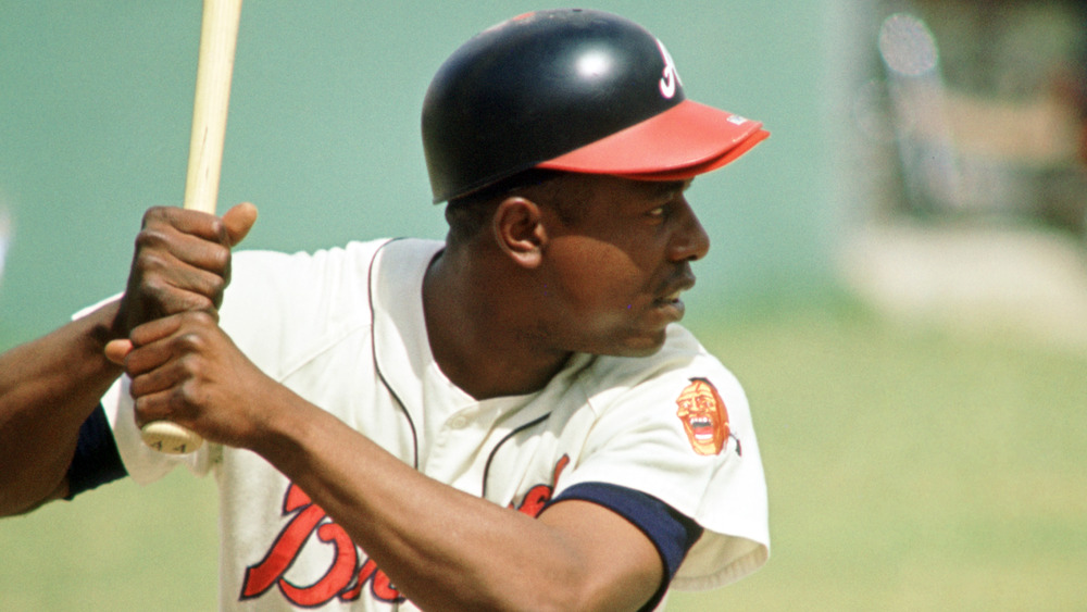 Hank Aaron batting