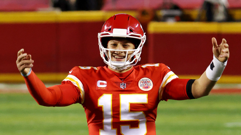 Patrick Mahomes smiles