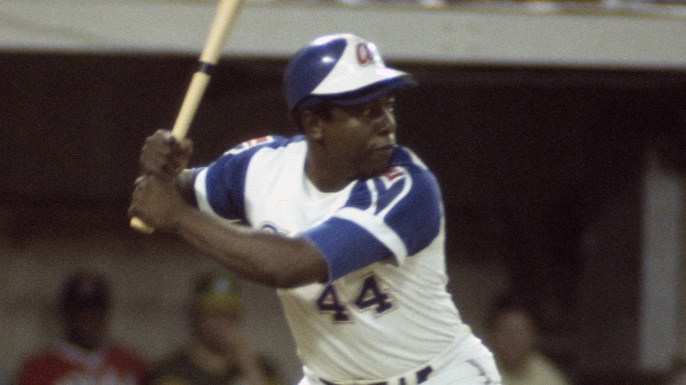 Hank Aaron at bat