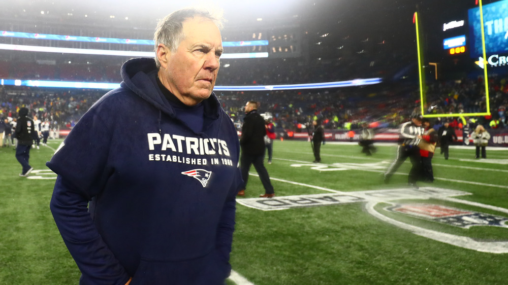 Bill Belichick leaves the field