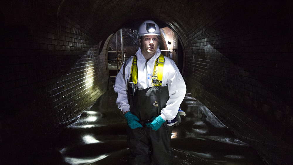 modern worker london sewer system