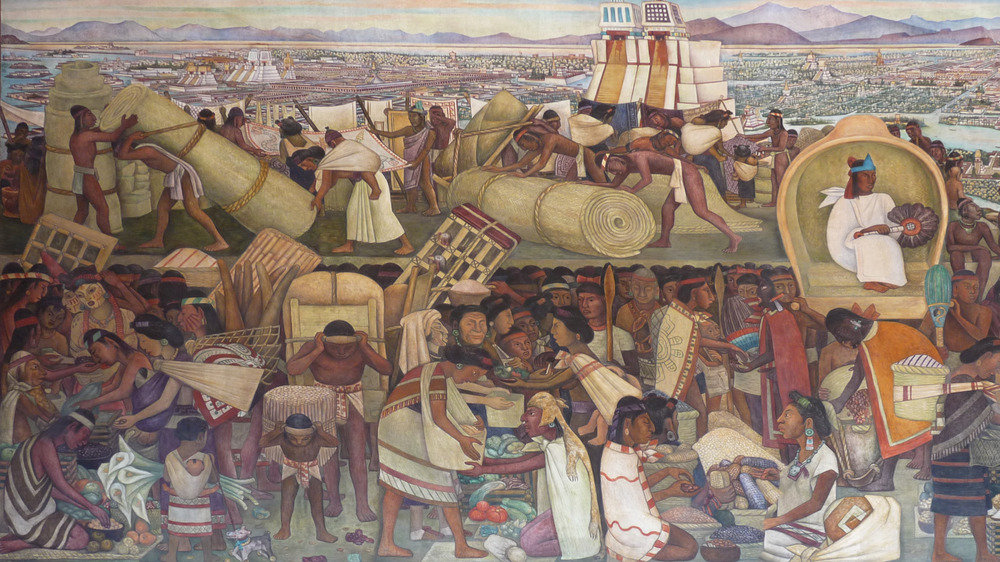 Mural by Diego Rivera showing a view of Tenochtitlan