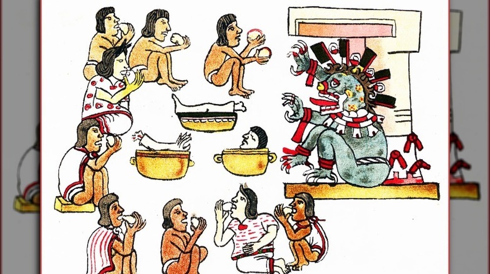 Excerpt from Aztec codex showing cannibalism