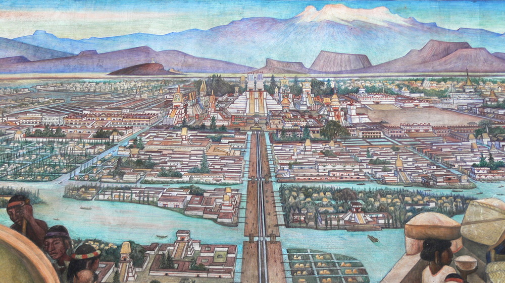 Mural by Diego Rivera showing a view of Tenochtitlan