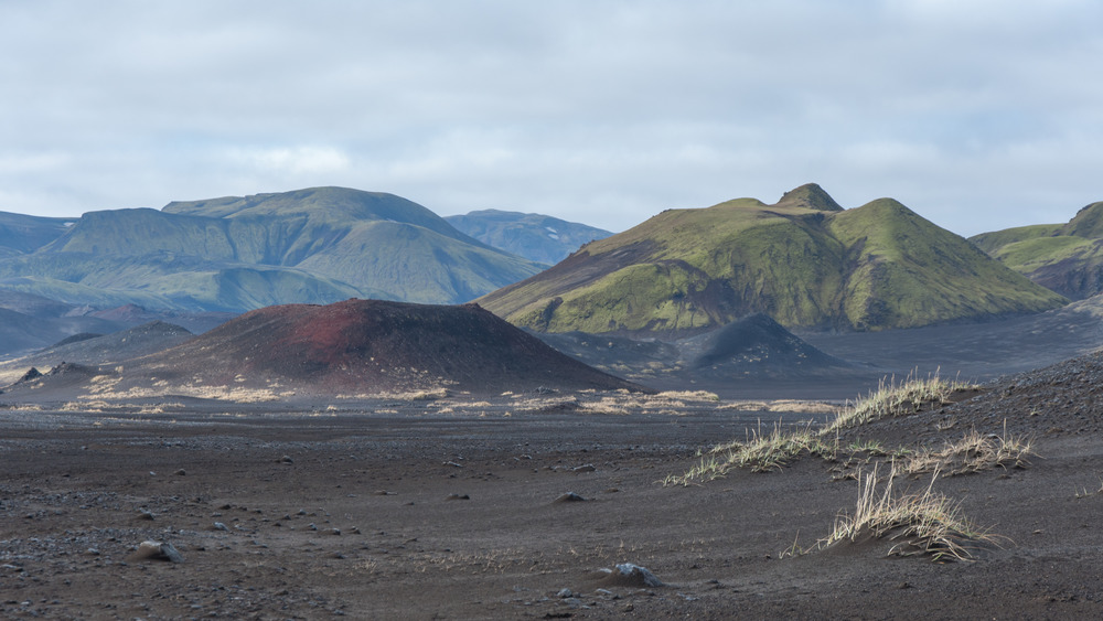 Highlands of Iceland with mountains in the back