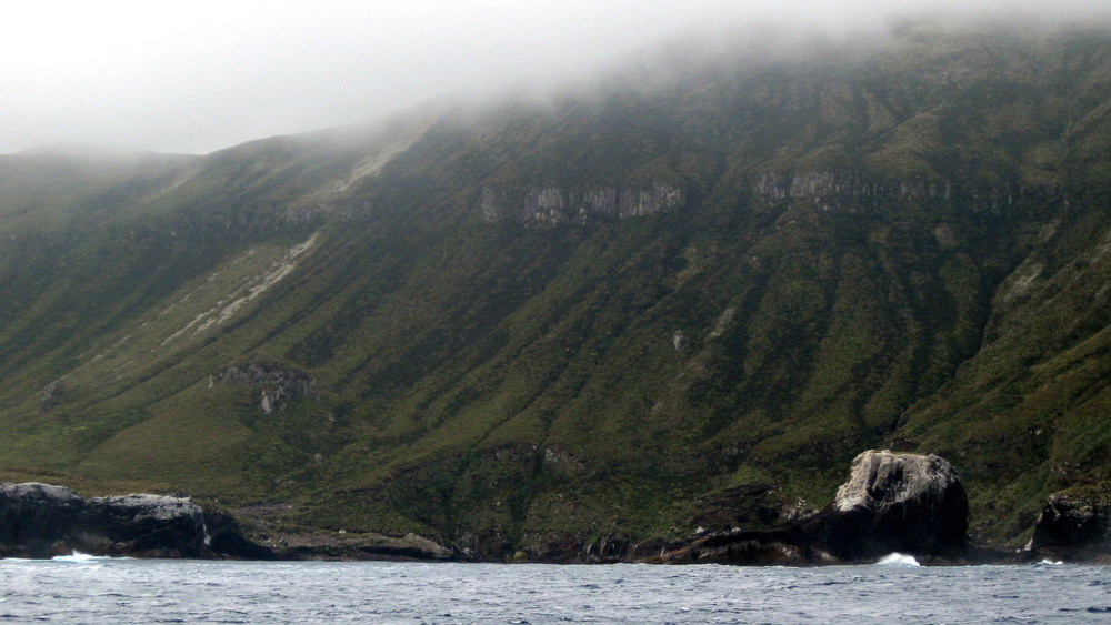 Fog settling over South Bay, Antipodes Island