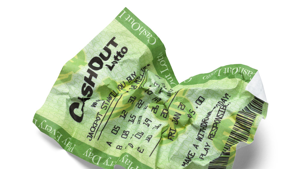 Crumpled lottery ticket