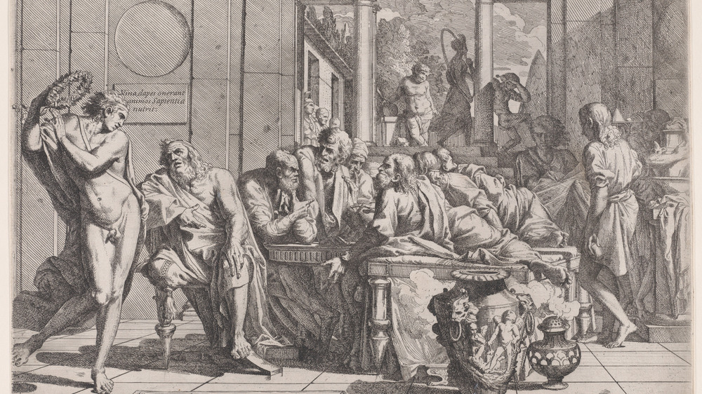 illustration of ancient greek symposium