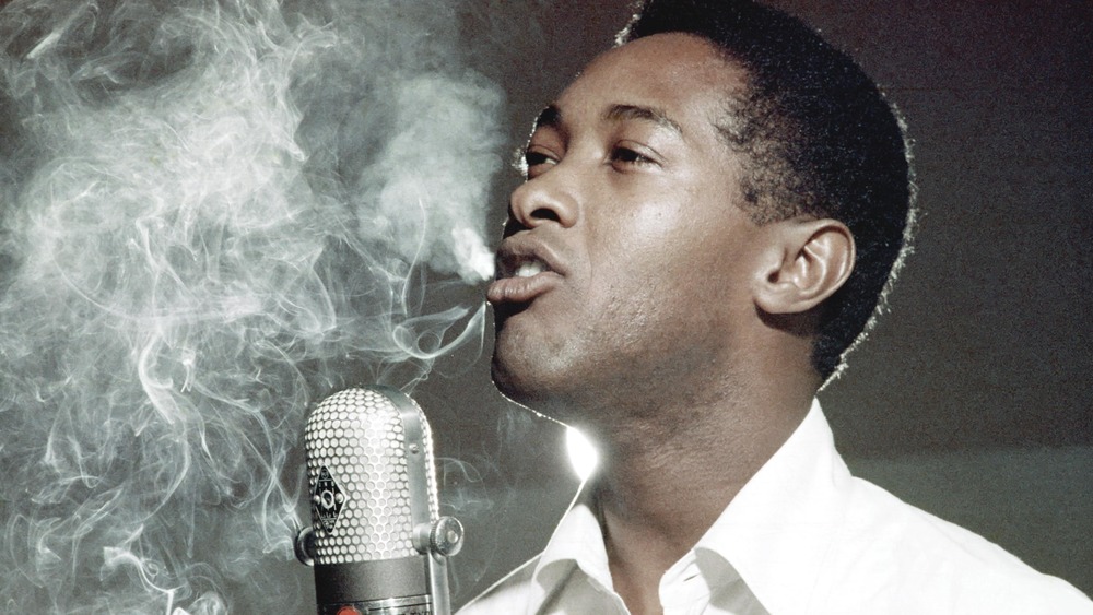 Sam Cooke with microphone