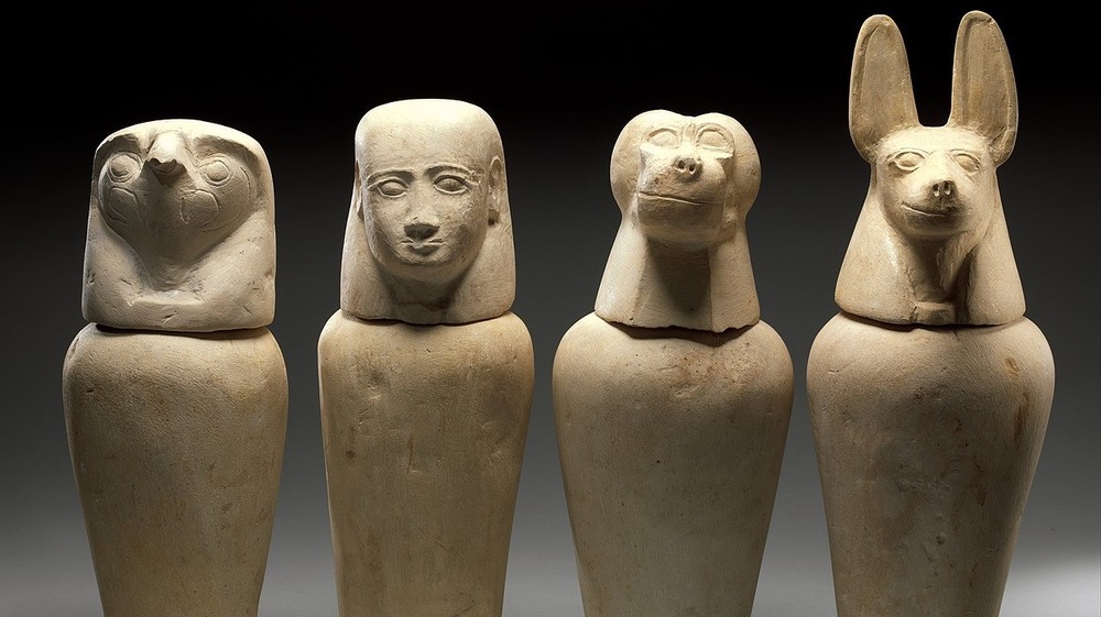 Canopic Jars with animal heads