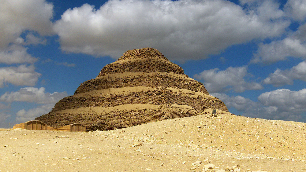 Stepped Pyramid of Djoser with blue sky