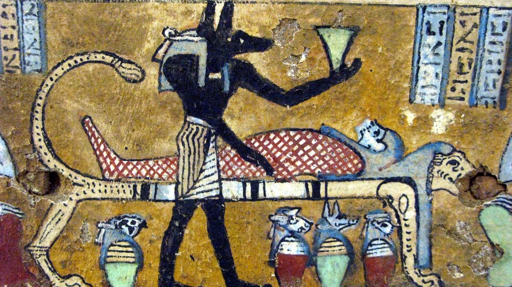 anubis embalming mummy hieroglyph 