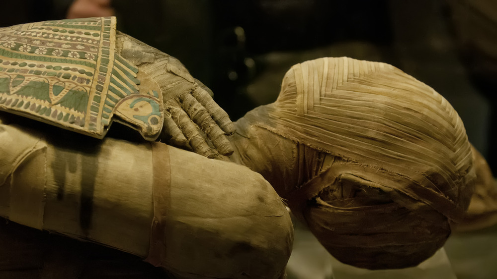 Egyptian mummy with arms crossed