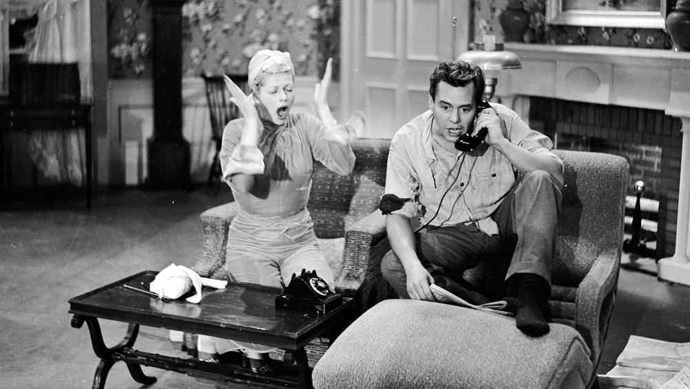 Lucille Ball and Desi Arnaz in an episode of I Love Lucy