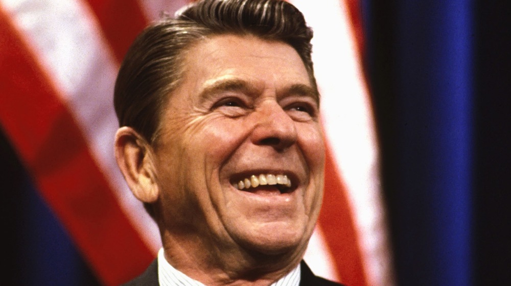 Smiling Ronald Reagan as president