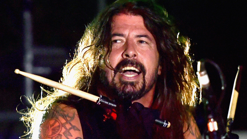 Dave Grohl with drumstick